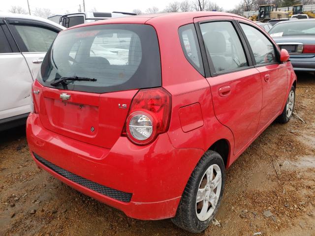 KL1TD66E69B389047 - 2009 CHEVROLET AVEO LS RED photo 4