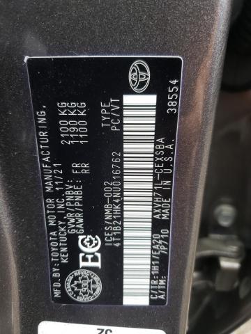 4T1B21HK4NU016762 - 2022 TOYOTA CAMRY XLE GRAY photo 13