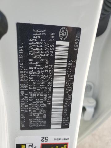 4T1G11AK2RU248284 - 2024 TOYOTA CAMRY SE NIGHT SHADE WHITE photo 12