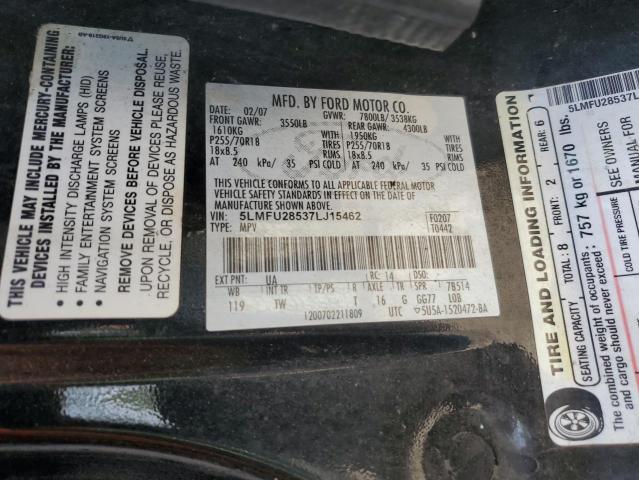 5LMFU28537LJ15462 - 2007 LINCOLN NAVIGATOR შავი ფოტო 12