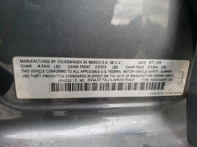 3VWJZ7AJ1AM007562 - 2010 VOLKSWAGEN JETTA S ნაცრისფერი ფოტო 13
