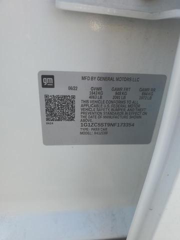 1G1ZC5ST9NF173354 - 2022 CHEVROLET MALIBU LS თეთრი ფოტო 13