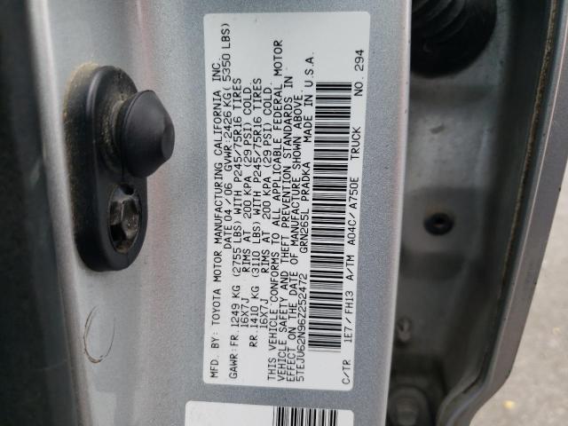 5TEJU62N96Z252472 - 2006 TOYOTA TACOMA DOUBLE CAB PRERUNNER SILVER photo 12