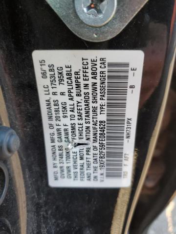 19XFB2F59FE084628 - 2015 HONDA CIVIC LX 黑色 照片 12