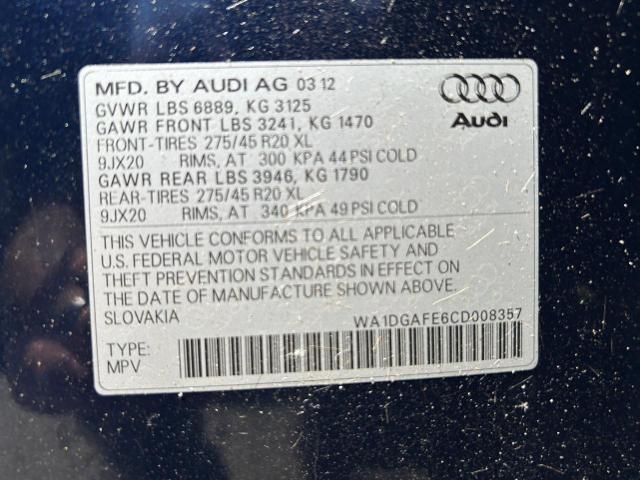 WA1DGAFE6CD008357 - 2012 AUDI Q7 PRESTIGE BLUE photo 10