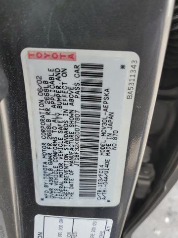 JTDBF32K820077807 - 2002 TOYOTA CAMRY LE GRAY photo 13