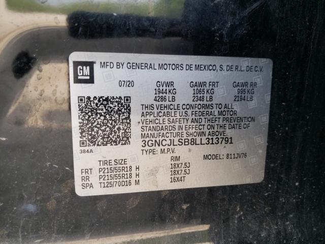 3GNCJLSB8LL313791 - 2020 CHEVROLET TRAX 1LT 黑色 照片 13