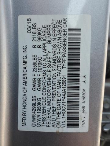 1HGCV1F44JA126891 - 2018 HONDA ACCORD EX 银色 照片 13