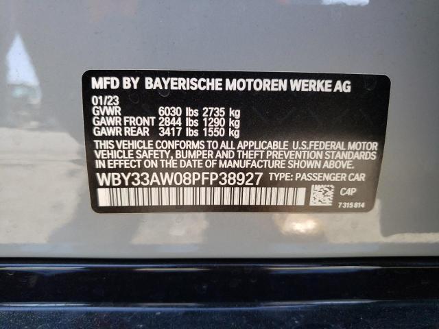 WBY33AW08PFP38927 - 2023 BMW I4 M50 GRAY photo 12