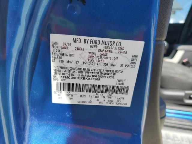 1FMCU9DGXBKA37265 - 2011 FORD ESCAPE XLT BLUE photo 13