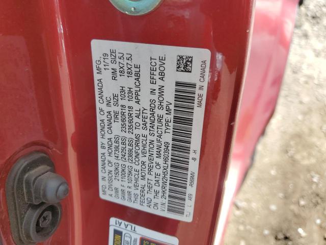 2HKRW2H5XLH603949 - 2020 HONDA CR-V EX RED photo 14