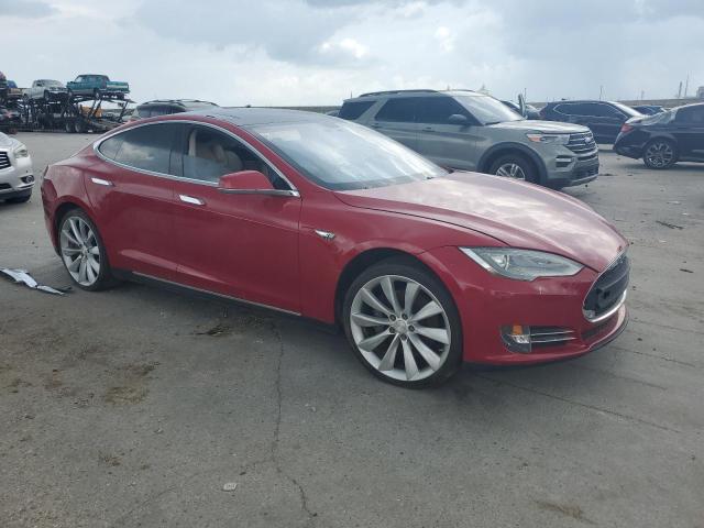 5YJSA1AG7DFP12228 - 2013 TESLA MODEL S RED photo 4