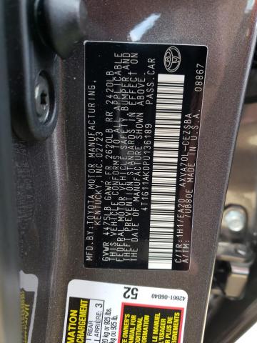 4T1G11AK0PU136189 - 2023 TOYOTA CAMRY SE NIGHT SHADE GRAY photo 12