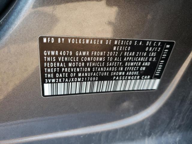 3VW2K7AJXDM217090 - 2013 VOLKSWAGEN JETTA BASE 灰色 照片 12