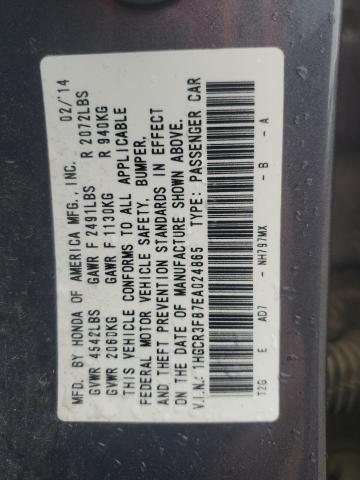 1HGCR3F87EA024865 - 2014 HONDA ACCORD EXL GRAY photo 12