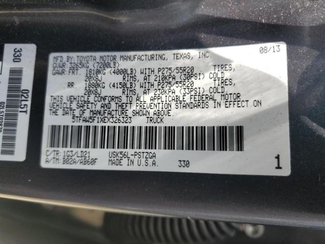 5TFAW5F1XEX326323 - 2014 TOYOTA TUNDRA CREWMAX PLATINUM GRAY photo 12