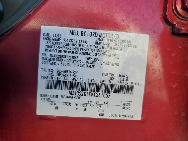 MAJ3S2GEXKC261857 - 2019 FORD ECOSPORT SE 红色 照片 13