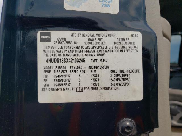 4NUDS13SX42103245 - 2004 ISUZU ASCENDER S 黑色 照片 13