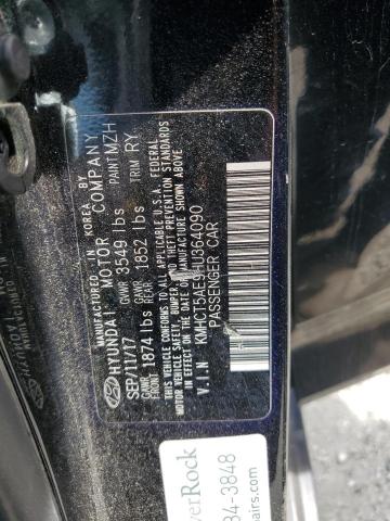 KMHCT5AE9HU364090 - 2017 HYUNDAI ACCENT SE BLACK photo 12