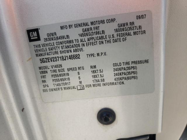 5GZEV23718J146682 - 2008 SATURN OUTLOOK XR ვერცხლისფერი ფოტო 12