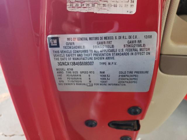 3GNCA13B49S608307 - 2009 CHEVROLET HHR LS 红色 照片 12