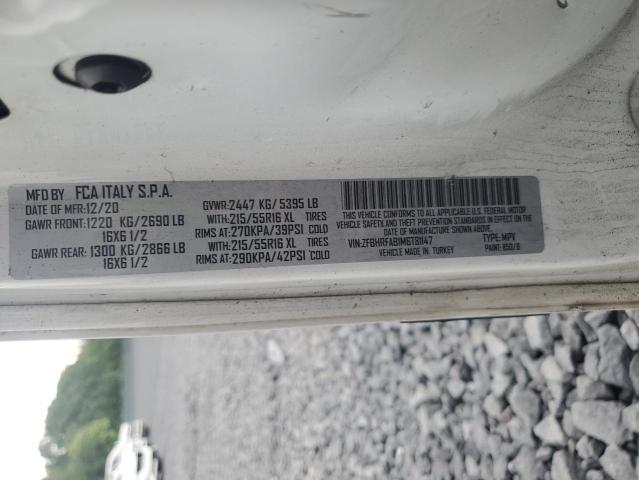 ZFBHRFAB1M6T81147 - 2021 RAM PROMASTER WHITE photo 13