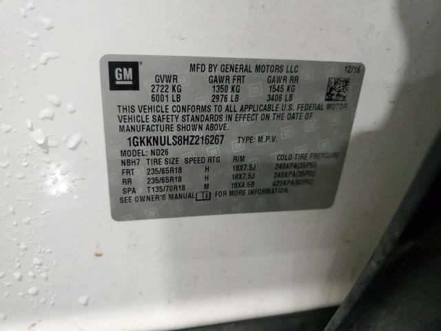 1GKKNULS8HZ216267 - 2017 GMC ACADIA SLT-1 თეთრი ფოტო 13