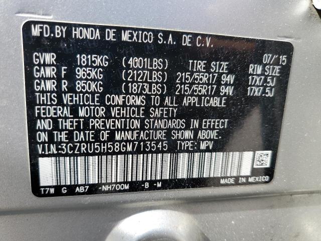 3CZRU5H58GM713545 - 2016 HONDA HR-V EX SILVER photo 13