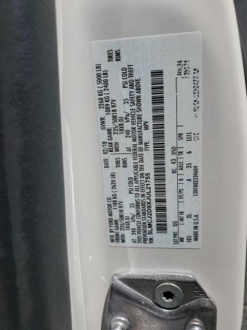 5LMCJ2D9XJUL21755 - 2018 LINCOLN MKC SELECT WHITE photo 13