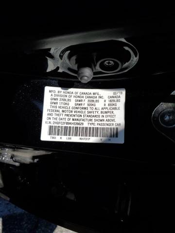 2HGFC2F89KH539629 - 2019 HONDA CIVIC SPORT 黑色 照片 12