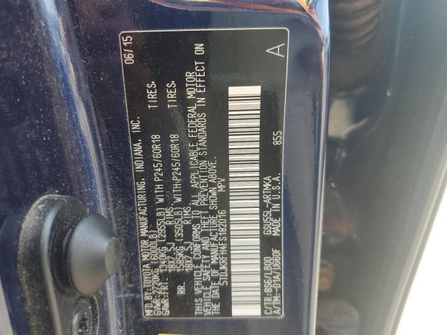 5TDJKRFH4FS182016 - 2015 TOYOTA HIGHLANDER XLE BLUE photo 13