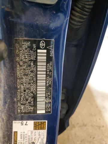 JTDKB20U487710457 - 2008 TOYOTA PRIUS BLUE photo 12