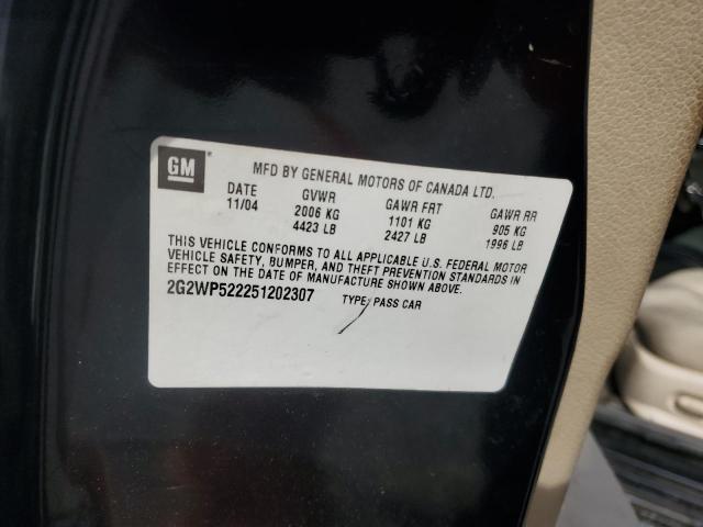 2G2WP522251202307 - 2005 PONTIAC GRAND PRIX 黑色 照片 12