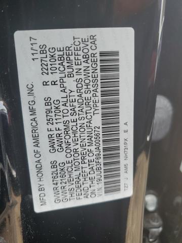 19UUB3F69JA005672 - 2018 ACURA TLX TECH+A BLACK photo 12