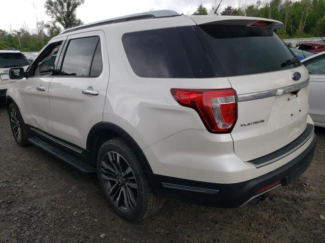 1FM5K8HT0JGB48702 - 2018 FORD EXPLORER PLATINUM WHITE photo 2