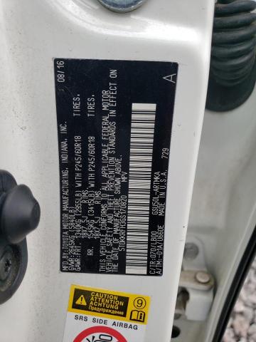 5TDKKRFH3GS170820 - 2016 TOYOTA HIGHLANDER XLE 白色 照片 12