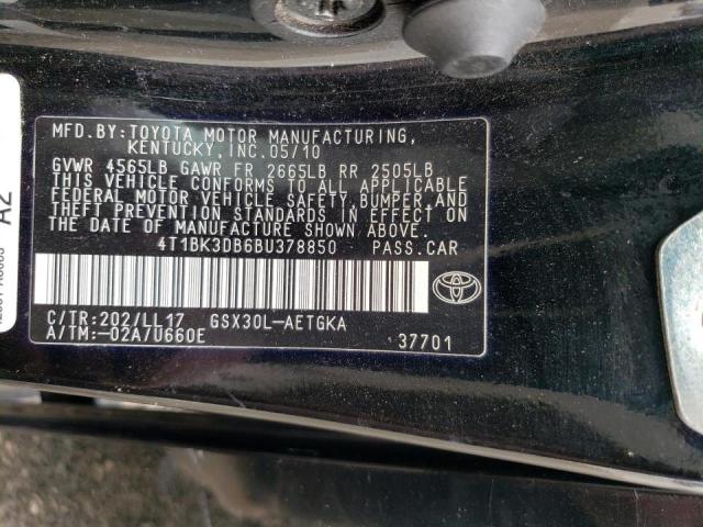4T1BK3DB6BU378850 - 2011 TOYOTA AVALON BASE Qara foto 12