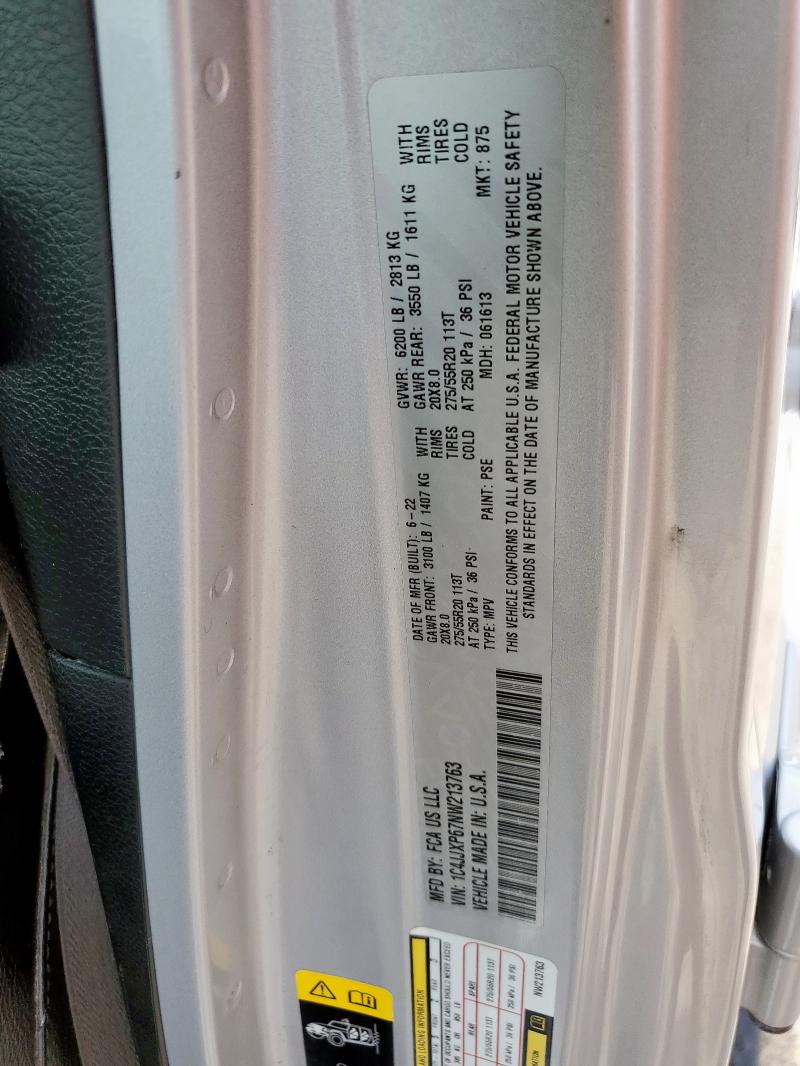 1C4JJXP67NW213763 - 2022 JEEP WRANGLER U SAHARA 4XE SILVER photo 12