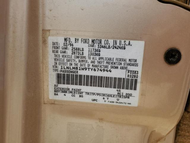 1LNLM81W9TY674944 - 1996 LINCOLN TOWN CAR EXECUTIVE BROWN photo 12