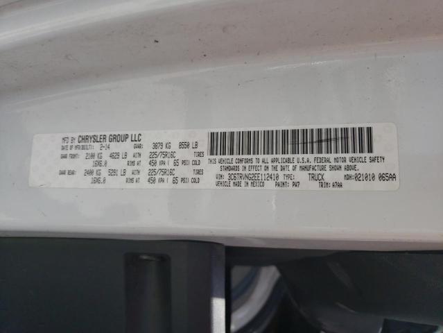 3C6TRVNG2EE112410 - 2014 RAM PROMASTER 1500 STANDARD WHITE photo 13