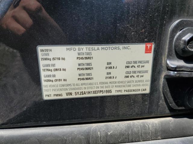 5YJSA1H1XEFP51995 - 2014 TESLA MODEL S Boz foto 13