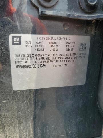 1G6AG5RX7G0197369 - 2016 CADILLAC ATS BLACK photo 12