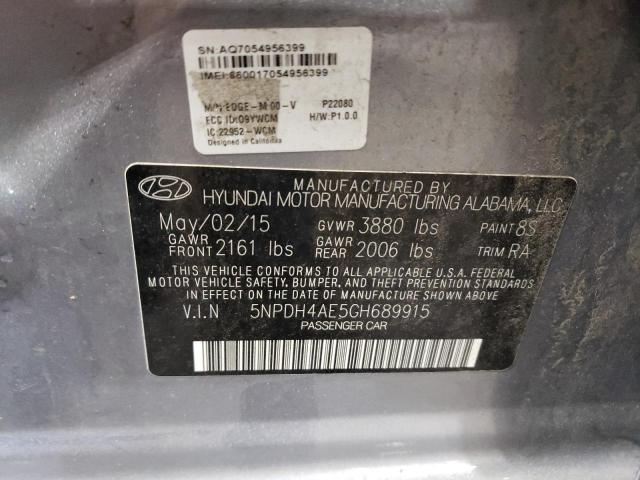 5NPDH4AE5GH689915 - 2016 HYUNDAI ELANTRA SE SILVER photo 13