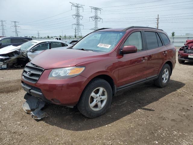 5NMSG13D78H142799 - 2008 HYUNDAI SANTA FE GLS RED photo 1