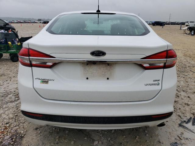 3FA6P0LU2HR191040 - 2017 FORD FUSION SE HYBRID WHITE photo 6