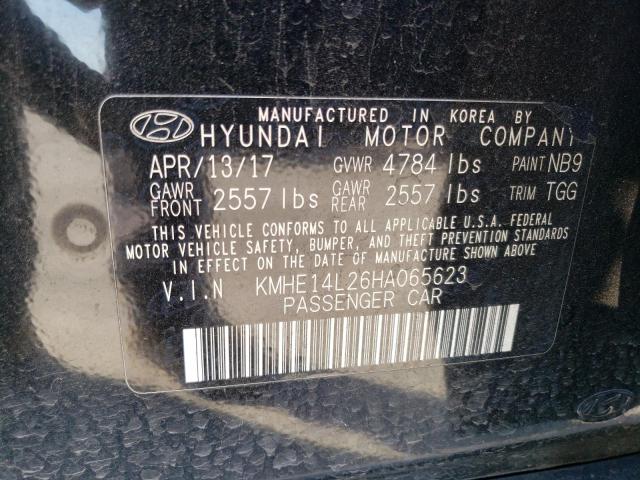 KMHE14L26HA065623 - 2017 HYUNDAI SONATA PLUG-IN HYBRID BLACK photo 13