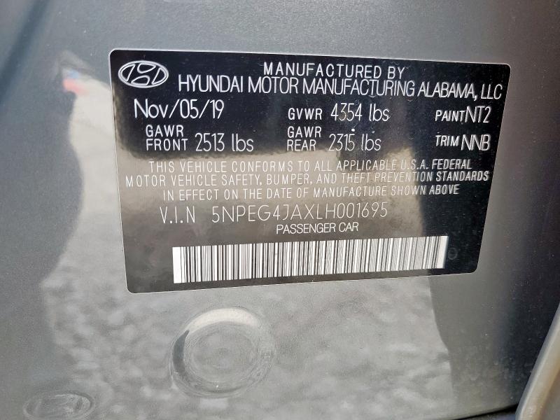 5NPEG4JAXLH001695 - 2020 HYUNDAI SONATA SE Сұр фото 13