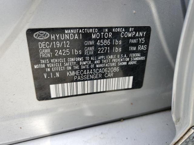 KMHEC4A43CA062086 - 2012 HYUNDAI SONATA HYBRID SILVER photo 12