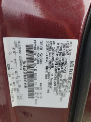 2MEFM75V46X655489 - 2006 MERCURY GRAND MARQ LS MAROON photo 12