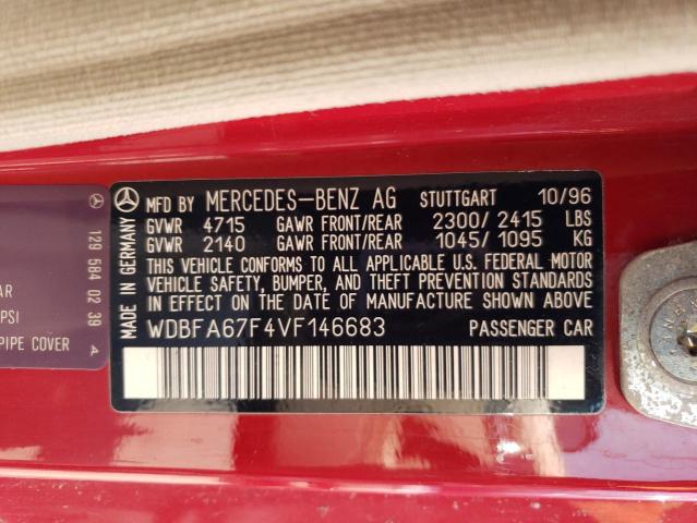 WDBFA67F4VF146683 - 1997 MERCEDES-BENZ SL 500 RED photo 12